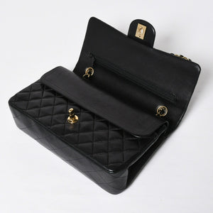 Very Good Condition CHANEL Chanel Matelasse 25 W Flap W Chain Shoulder Bag No. 7 Coco Mark Lambskin Black Gold Hardware Used 4a009108