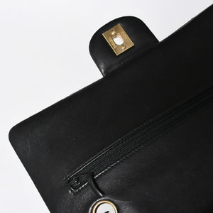 Very Good Condition CHANEL Chanel Matelasse 25 W Flap W Chain Shoulder Bag No. 7 Coco Mark Lambskin Black Gold Hardware Used 4a009108