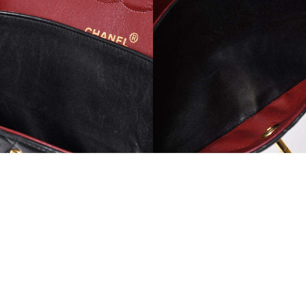 CHANEL シャネル マトラッセ25 Wフラップ Wチェーンショルダーバッグ 3番台 ラムスキン ココマーク ブラック ゴールド金具 美品 中古 4a009110