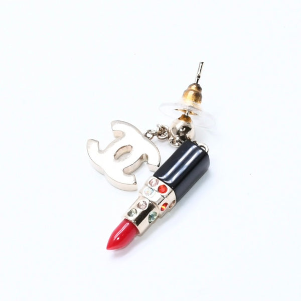 CHANEL シャネル リップスティック ドロップピアス 重量約8.38g 04A刻印 ココマーク ラインストーン 両耳用 美品 中古 4a007072