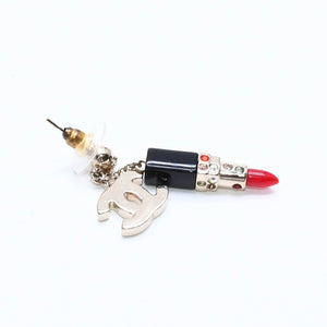 CHANEL シャネル リップスティック ドロップピアス 重量約8.38g 04A刻印 ココマーク ラインストーン 両耳用 美品 中古 4a007072
