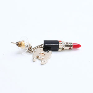 CHANEL シャネル リップスティック ドロップピアス 重量約8.38g 04A刻印 ココマーク ラインストーン 両耳用 美品 中古 4a007072