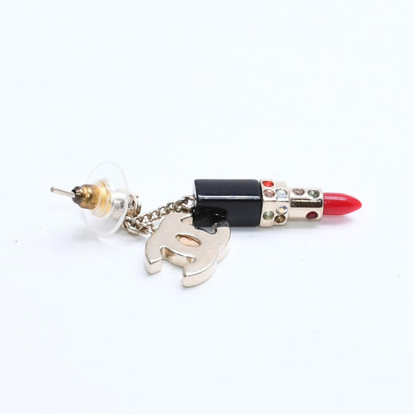 CHANEL シャネル リップスティック ドロップピアス 重量約8.38g 04A刻印 ココマーク ラインストーン 両耳用 美品 中古 4a007072