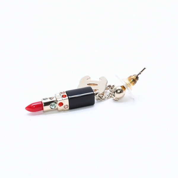 CHANEL シャネル リップスティック ドロップピアス 重量約8.38g 04A刻印 ココマーク ラインストーン 両耳用 美品 中古 4a007072