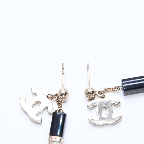 CHANEL シャネル リップスティック ドロップピアス 重量約8.38g 04A刻印 ココマーク ラインストーン 両耳用 美品 中古 4a007072