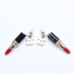 CHANEL Lipstick drop earrings Weight approx. 19.43g 04A stamp Coco mark Rhinestones for both ears Good condition Used 4a007067