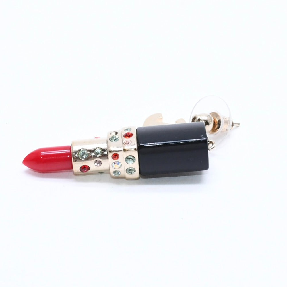 CHANEL Lipstick drop earrings Weight approx. 19.43g 04A stamp Coco mark Rhinestones for both ears Good condition Used 4a007067