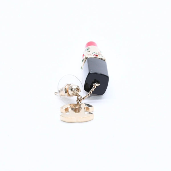 CHANEL Lipstick drop earrings Weight approx. 19.43g 04A stamp Coco mark Rhinestones for both ears Good condition Used 4a007067