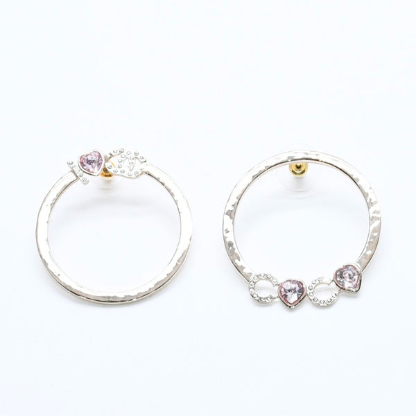 CHANEL Cocomark earrings Weight approx. 12.90g B20B engraved GP metal rhinestones for both ears Good condition Used 4a007073