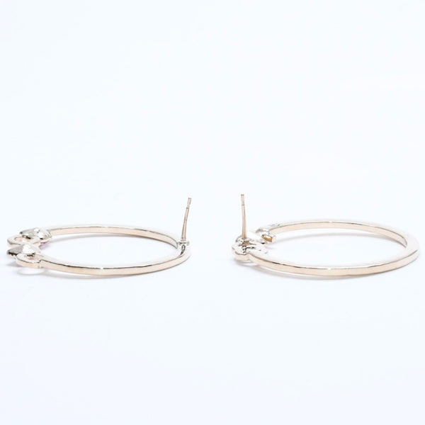 CHANEL Cocomark earrings Weight approx. 12.90g B20B engraved GP metal rhinestones for both ears Good condition Used 4a007073