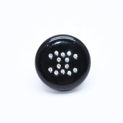CHANEL Coco Mark Stud Earrings Weight Approx. 0.88g 05V Engraved Black Rhinestone Plastic One Ear Good Condition Used 4a007079