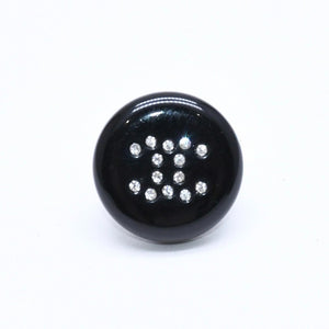 CHANEL Coco Mark Stud Earrings Weight Approx. 0.88g 05V Engraved Black Rhinestone Plastic One Ear Good Condition Used 4a007079