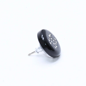CHANEL Coco Mark Stud Earrings Weight Approx. 0.88g 05V Engraved Black Rhinestone Plastic One Ear Good Condition Used 4a007079
