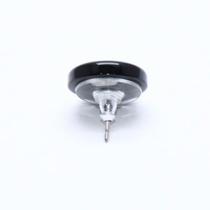 CHANEL Coco Mark Stud Earrings Weight Approx. 0.88g 05V Engraved Black Rhinestone Plastic One Ear Good Condition Used 4a007079