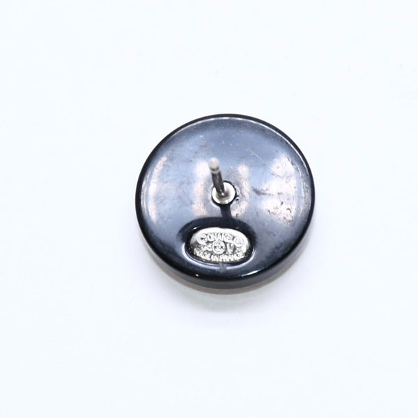 CHANEL Coco Mark Stud Earrings Weight Approx. 0.88g 05V Engraved Black Rhinestone Plastic One Ear Good Condition Used 4a007079