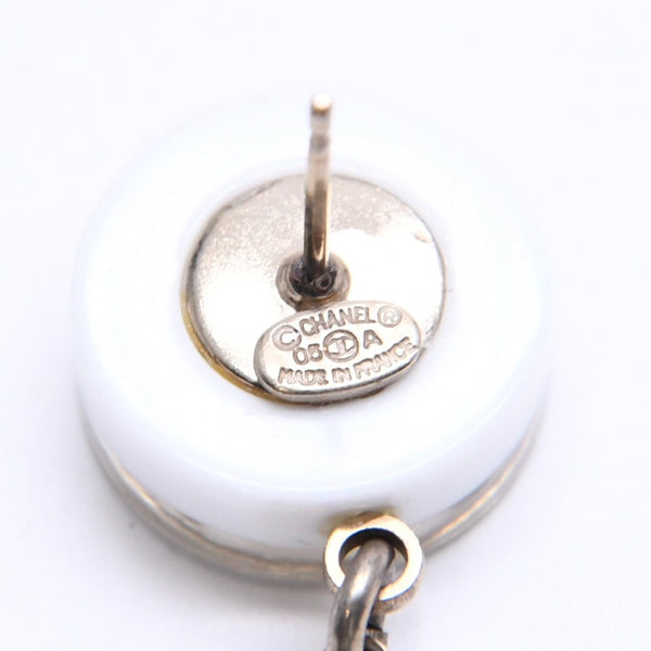 CHANEL シャネル ココマーク スタッドピアス 重量約2.85g 05C刻印 樹脂系 メタル GP ホワイト ゴールド 両耳用 美品 中古 4a007080