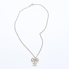 Very Good Condition CHANEL Coco Mark Ribbon Necklace Weight Approx. 6.33g B11P Stamp GP Metal Rhinestone Total Length Approx. 42cm Used 4a007098