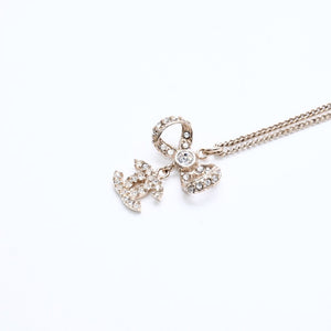 Very Good Condition CHANEL Coco Mark Ribbon Necklace Weight Approx. 6.33g B11P Stamp GP Metal Rhinestone Total Length Approx. 42cm Used 4a007098