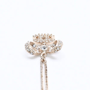 Very Good Condition CHANEL Coco Mark Ribbon Necklace Weight Approx. 6.33g B11P Stamp GP Metal Rhinestone Total Length Approx. 42cm Used 4a007098