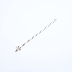 Very Good Condition CHANEL Coco Mark Ribbon Necklace Weight Approx. 6.33g B11P Stamp GP Metal Rhinestone Total Length Approx. 42cm Used 4a007098