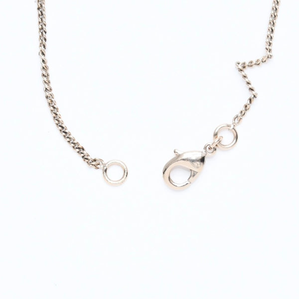Very Good Condition CHANEL Coco Mark Ribbon Necklace Weight Approx. 6.33g B11P Stamp GP Metal Rhinestone Total Length Approx. 42cm Used 4a007098