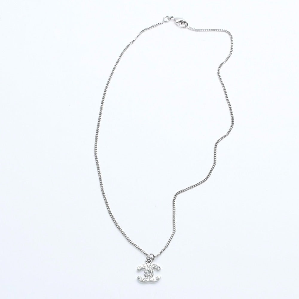 Very Good Condition CHANEL Coco Mark Necklace Weight approx. 5.84g B11V engraved Metal Rhinestone Total length approx. 43cm Used 4a007095