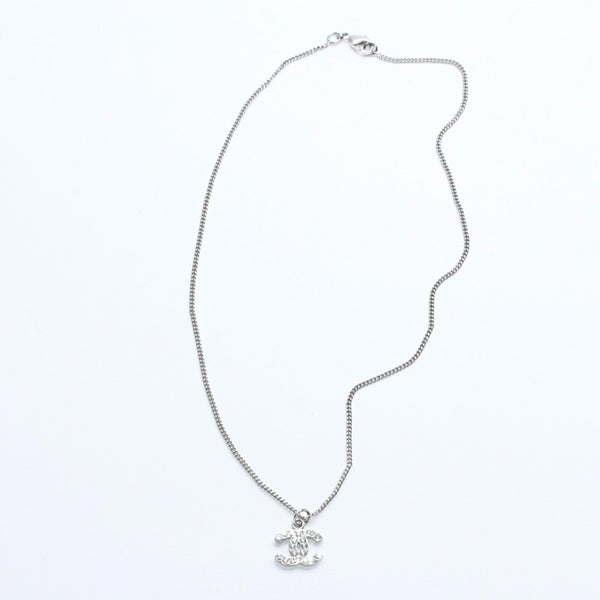 Very Good Condition CHANEL Coco Mark Necklace Weight approx. 5.84g B11V engraved Metal Rhinestone Total length approx. 43cm Used 4a007095