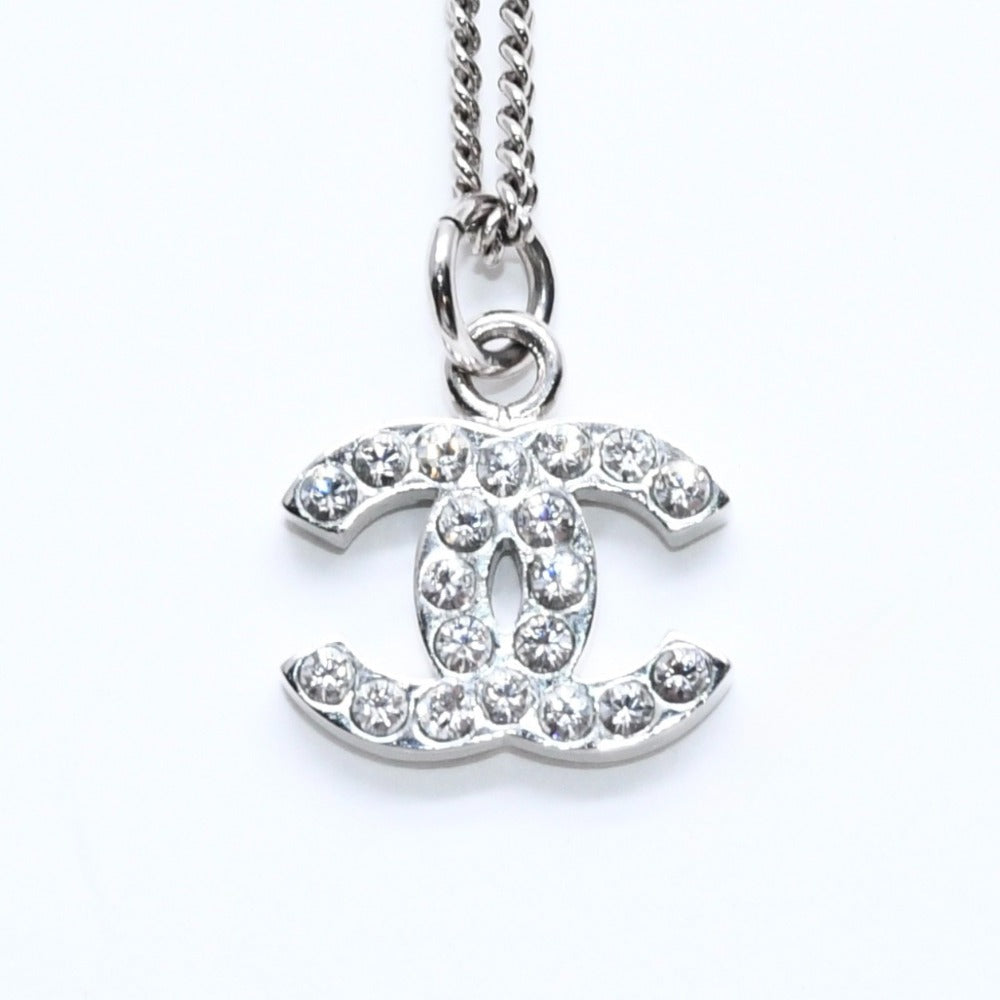 Very Good Condition CHANEL Coco Mark Necklace Weight approx. 5.84g B11V engraved Metal Rhinestone Total length approx. 43cm Used 4a007095