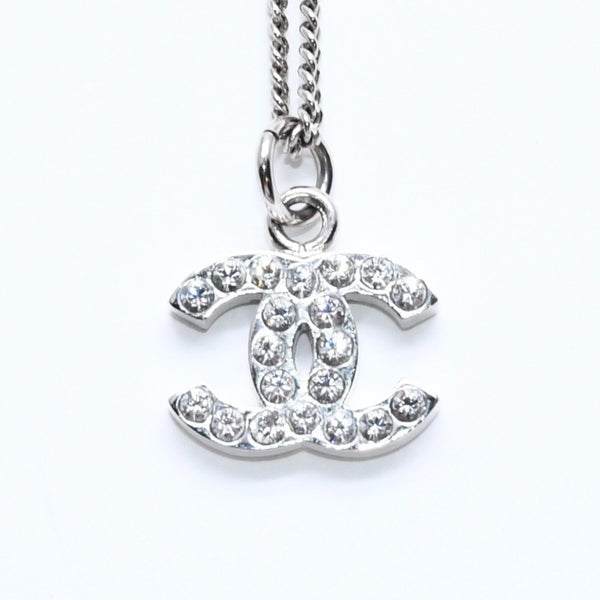 Very Good Condition CHANEL Coco Mark Necklace Weight approx. 5.84g B11V engraved Metal Rhinestone Total length approx. 43cm Used 4a007095