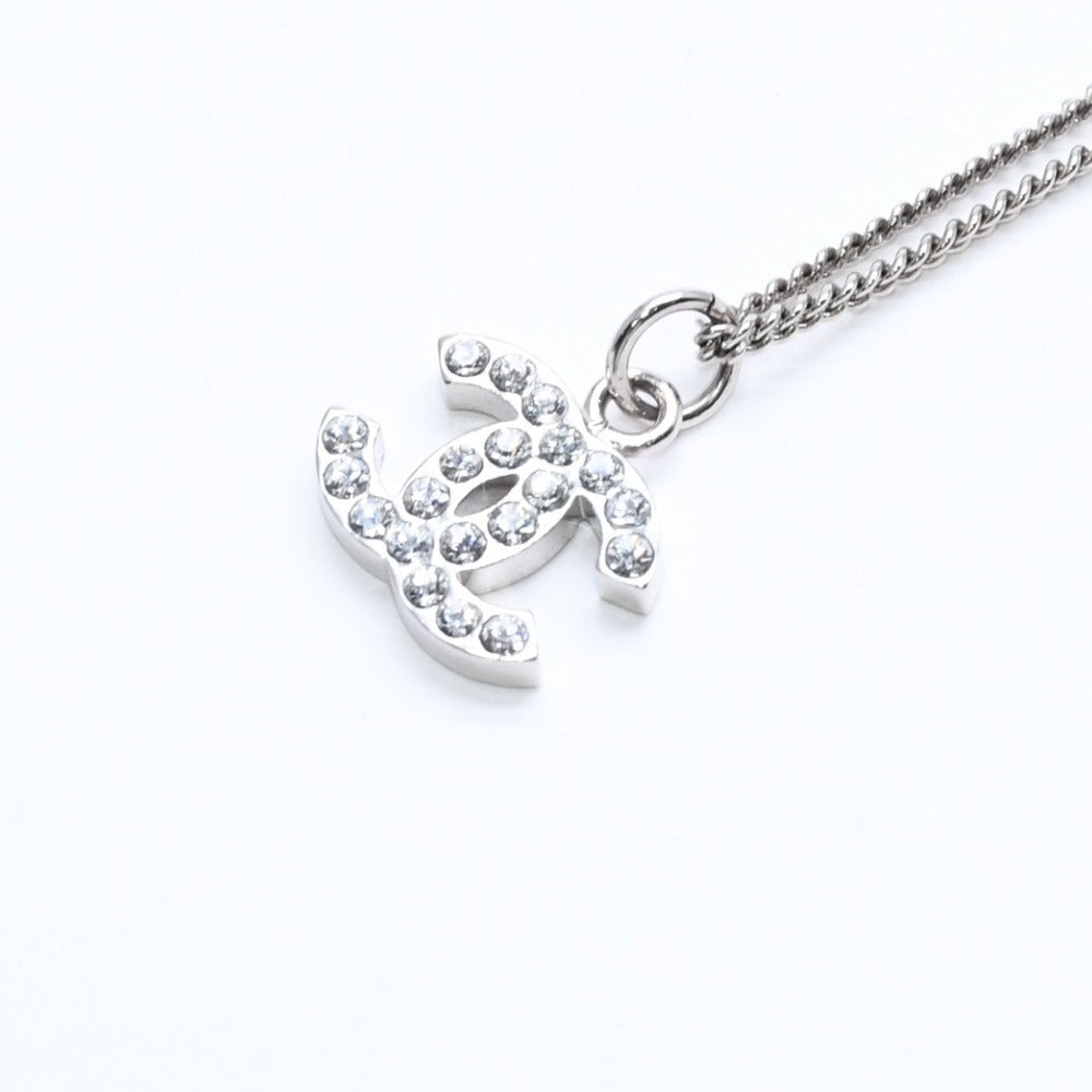Very Good Condition CHANEL Coco Mark Necklace Weight approx. 5.84g B11V engraved Metal Rhinestone Total length approx. 43cm Used 4a007095