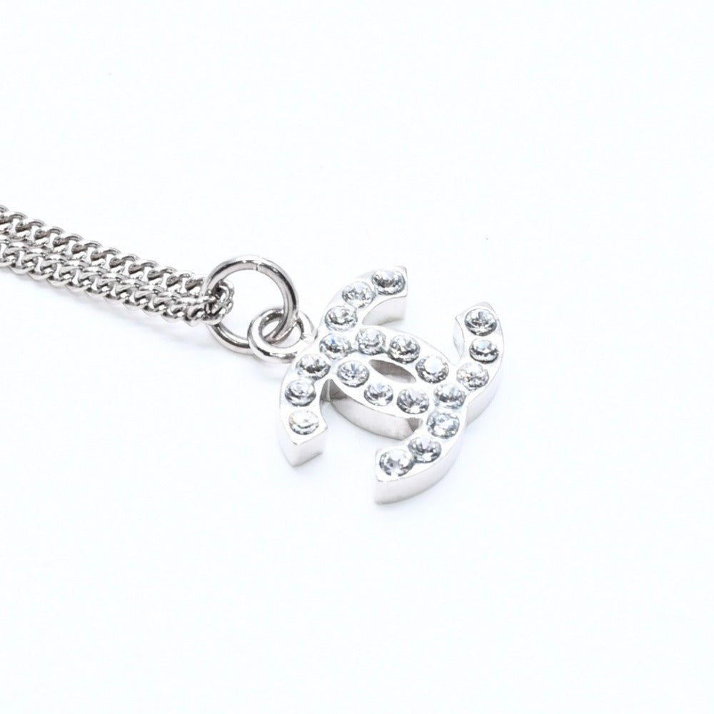 Very Good Condition CHANEL Coco Mark Necklace Weight approx. 5.84g B11V engraved Metal Rhinestone Total length approx. 43cm Used 4a007095