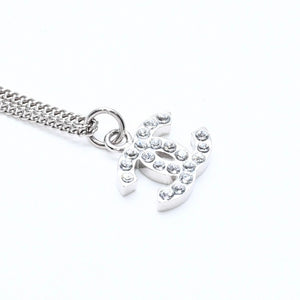 Very Good Condition CHANEL Coco Mark Necklace Weight approx. 5.84g B11V engraved Metal Rhinestone Total length approx. 43cm Used 4a007095