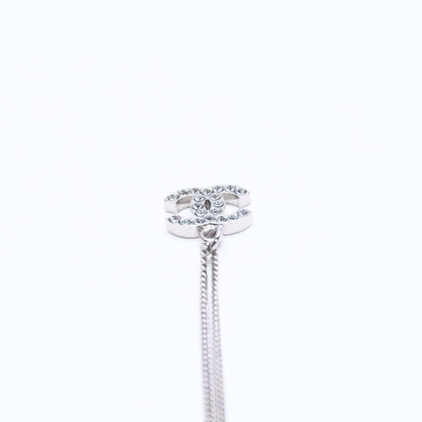 Very Good Condition CHANEL Coco Mark Necklace Weight approx. 5.84g B11V engraved Metal Rhinestone Total length approx. 43cm Used 4a007095