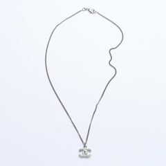 Very Good Condition CHANEL Coco Mark Necklace Weight Approximately 5.70g B11V Engraved Metal Rhinestone Total Length Approximately 43cm Used 4a007094