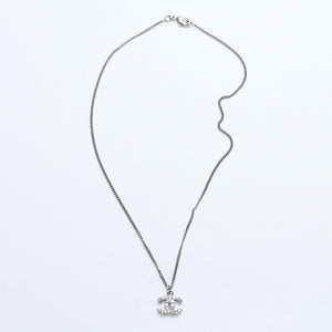Very Good Condition CHANEL Coco Mark Necklace Weight Approximately 5.70g B11V Engraved Metal Rhinestone Total Length Approximately 43cm Used 4a007094