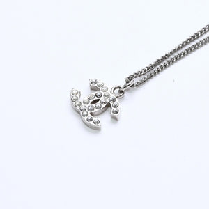 Very Good Condition CHANEL Coco Mark Necklace Weight Approximately 5.70g B11V Engraved Metal Rhinestone Total Length Approximately 43cm Used 4a007094