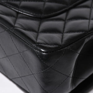 Very Good Condition CHANEL Chanel Matelasse 25 W Flap W Chain Shoulder Bag 24th Series Coco Mark Lambskin Black Silver Hardware Used 4a009111