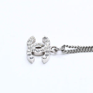 Very Good Condition CHANEL Coco Mark Necklace Weight Approximately 5.70g B11V Engraved Metal Rhinestone Total Length Approximately 43cm Used 4a007094