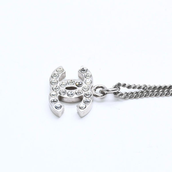 Very Good Condition CHANEL Coco Mark Necklace Weight Approximately 5.70g B11V Engraved Metal Rhinestone Total Length Approximately 43cm Used 4a007094