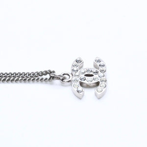 Very Good Condition CHANEL Coco Mark Necklace Weight Approximately 5.70g B11V Engraved Metal Rhinestone Total Length Approximately 43cm Used 4a007094