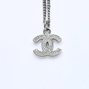 Very Good Condition CHANEL Coco Mark Necklace Weight Approximately 5.70g B11V Engraved Metal Rhinestone Total Length Approximately 43cm Used 4a007094