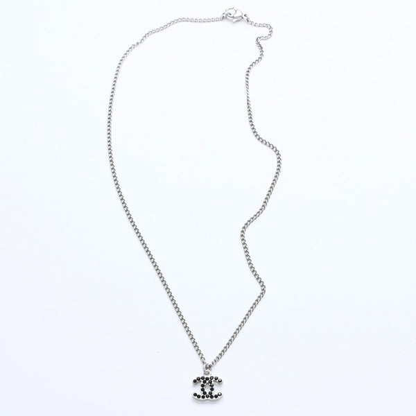 Very Good Condition CHANEL Coco Mark Necklace Weight Approx. 5.29g 05P Engraved Metal Rhinestone Total Length Approx. 43.5cm Used 4a007097