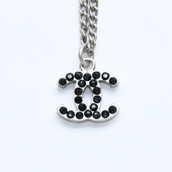 Very Good Condition CHANEL Coco Mark Necklace Weight Approx. 5.29g 05P Engraved Metal Rhinestone Total Length Approx. 43.5cm Used 4a007097