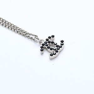 Very Good Condition CHANEL Coco Mark Necklace Weight Approx. 5.29g 05P Engraved Metal Rhinestone Total Length Approx. 43.5cm Used 4a007097