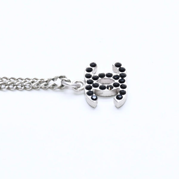 Very Good Condition CHANEL Coco Mark Necklace Weight Approx. 5.29g 05P Engraved Metal Rhinestone Total Length Approx. 43.5cm Used 4a007097