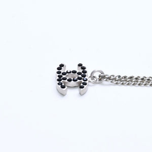 Very Good Condition CHANEL Coco Mark Necklace Weight Approx. 5.29g 05P Engraved Metal Rhinestone Total Length Approx. 43.5cm Used 4a007097