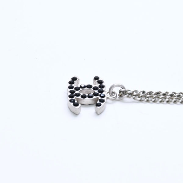 Very Good Condition CHANEL Coco Mark Necklace Weight Approx. 5.29g 05P Engraved Metal Rhinestone Total Length Approx. 43.5cm Used 4a007097