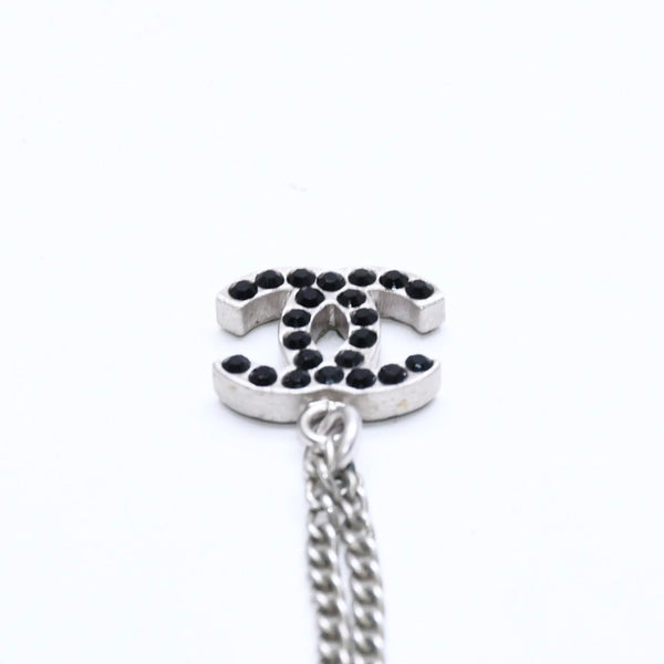 Very Good Condition CHANEL Coco Mark Necklace Weight Approx. 5.29g 05P Engraved Metal Rhinestone Total Length Approx. 43.5cm Used 4a007097