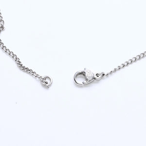 Very Good Condition CHANEL Coco Mark Necklace Weight Approx. 5.29g 05P Engraved Metal Rhinestone Total Length Approx. 43.5cm Used 4a007097