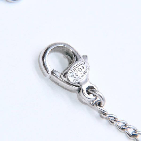 Very Good Condition CHANEL Coco Mark Necklace Weight Approx. 5.29g 05P Engraved Metal Rhinestone Total Length Approx. 43.5cm Used 4a007097